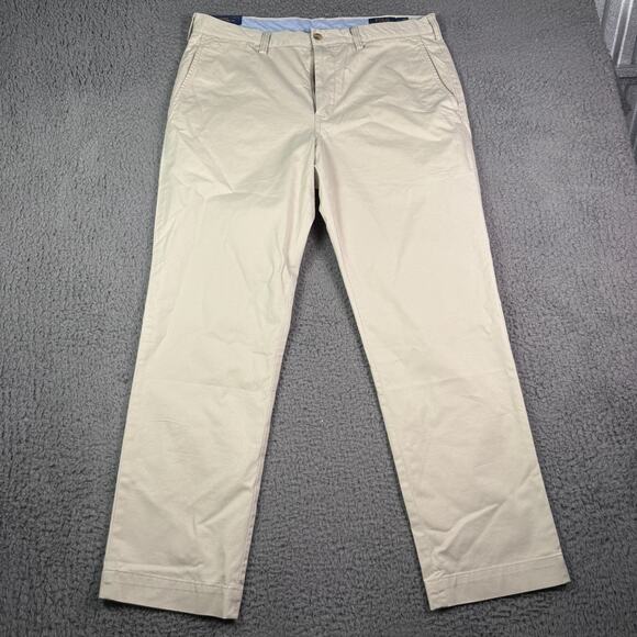 Polo Ralph Lauren Stretch Straight Fit Chino Pants Mens 36x30 Beige Cotton Twill - Picture 3 of 12